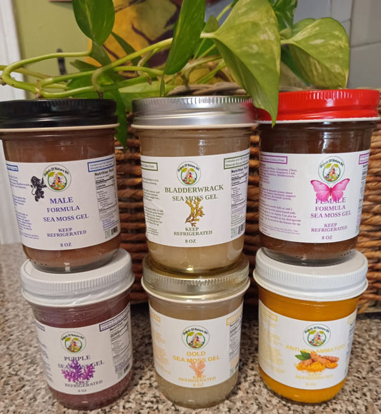 SEA MOSS GELS:  MINIMUM ORDER 12 PIECES. ORDERS NOT MEETING THE MINIMUM REQUIREMENTS WILL NOT BE PROCESSED.